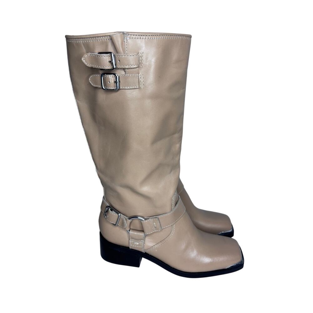 Dolce Vita Evi Leather Moto Knee High Boots SZ 9